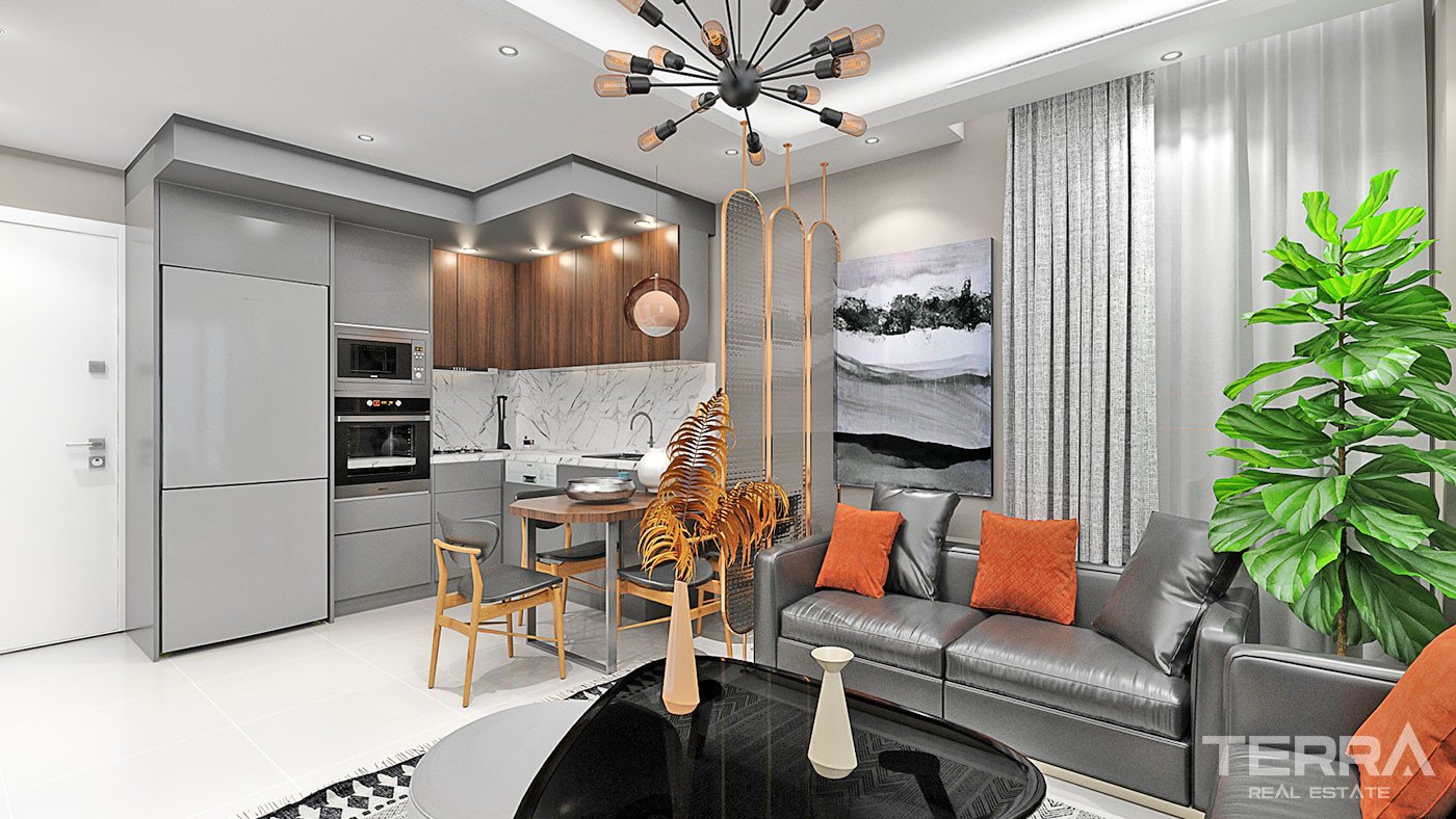 Luxuswohnungen mit sozialen Einrichtungen in Alanya Avsallar - 62084