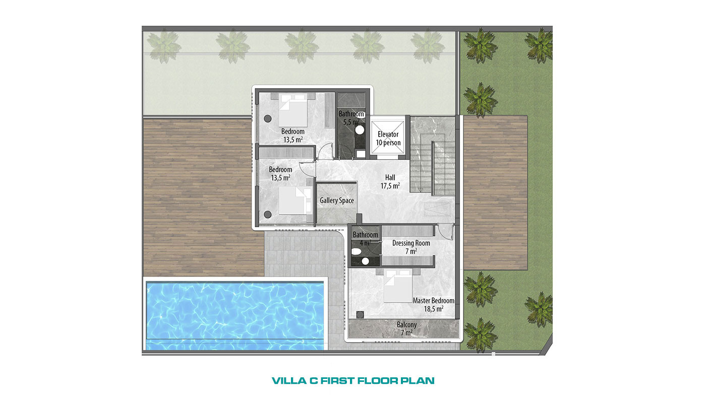 Ultra Modern Luxury Villas with a Panoramic Sea View in Alanya Tepe - 62492