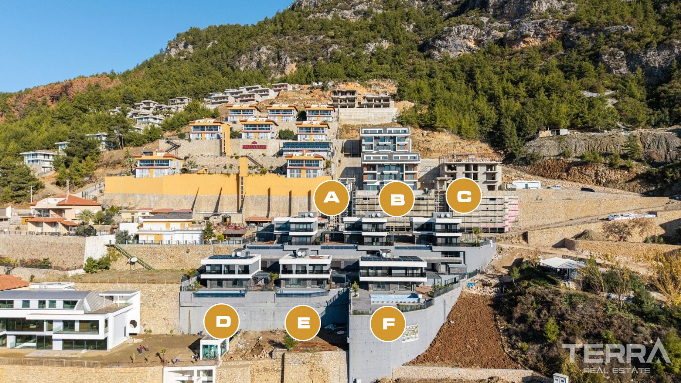 Ultra Modern Luxury Villas with a Panoramic Sea View in Alanya Tepe - 100460