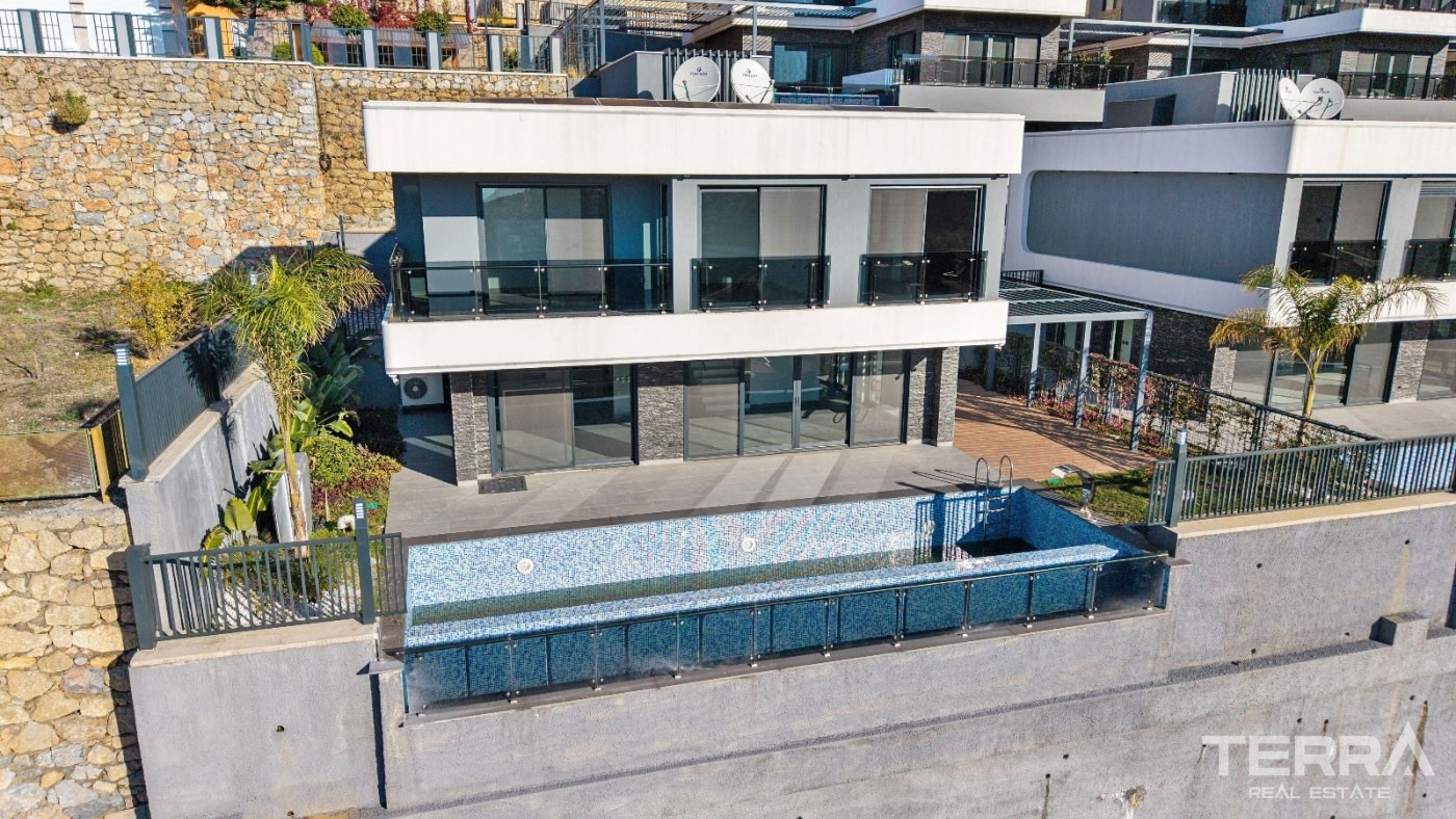 Ultra Modern Luxury Villas with a Panoramic Sea View in Alanya Tepe - 100462
