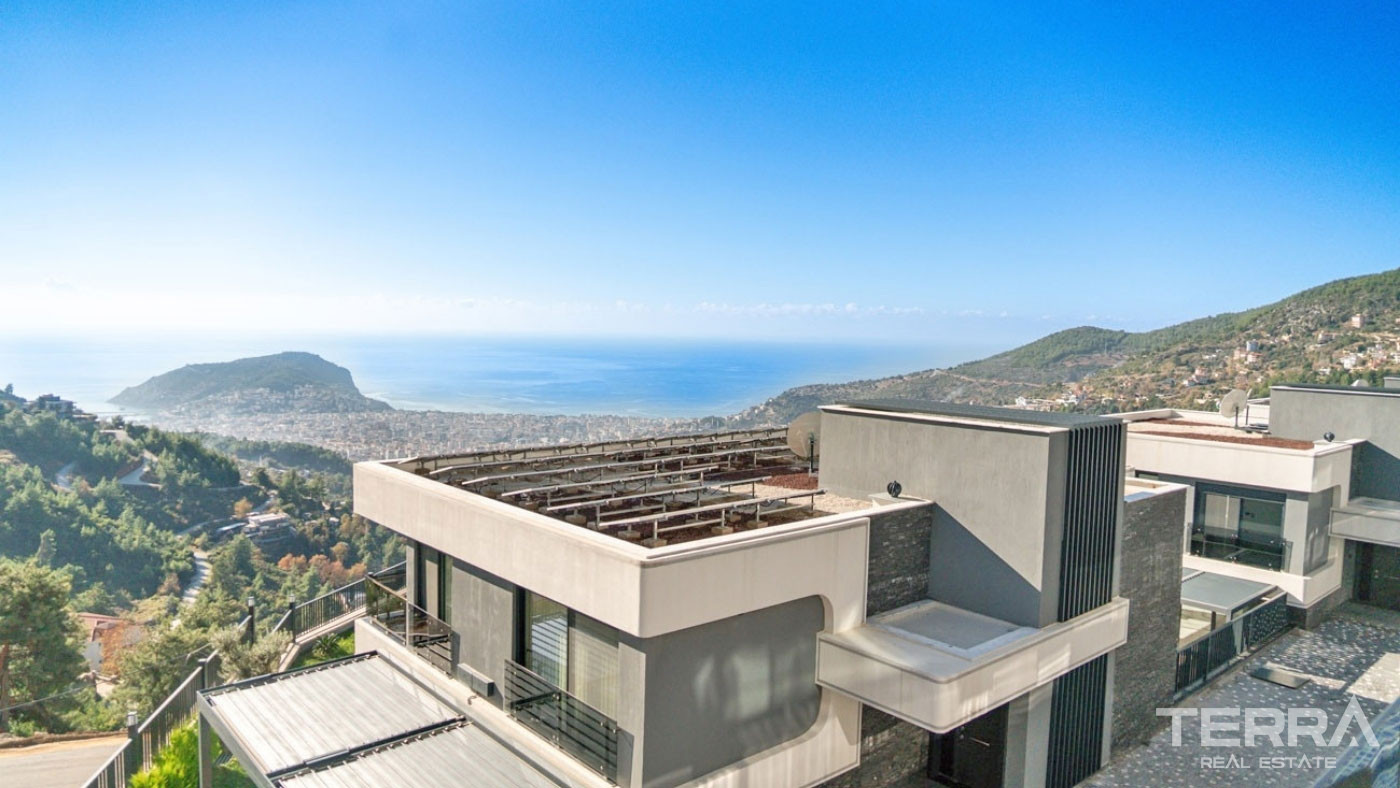 Ultra Modern Luxury Villas with a Panoramic Sea View in Alanya Tepe - 100468