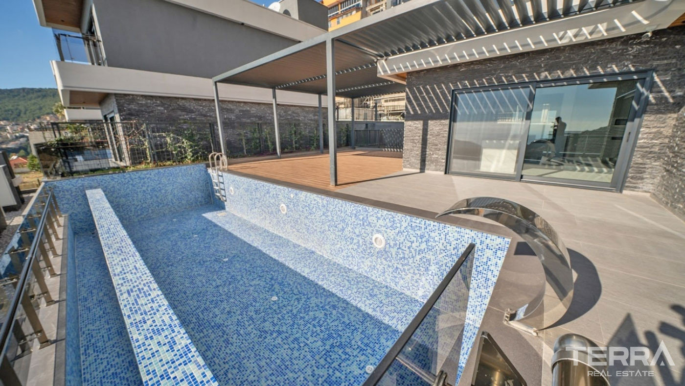 Ultra Modern Luxury Villas with a Panoramic Sea View in Alanya Tepe - 100473