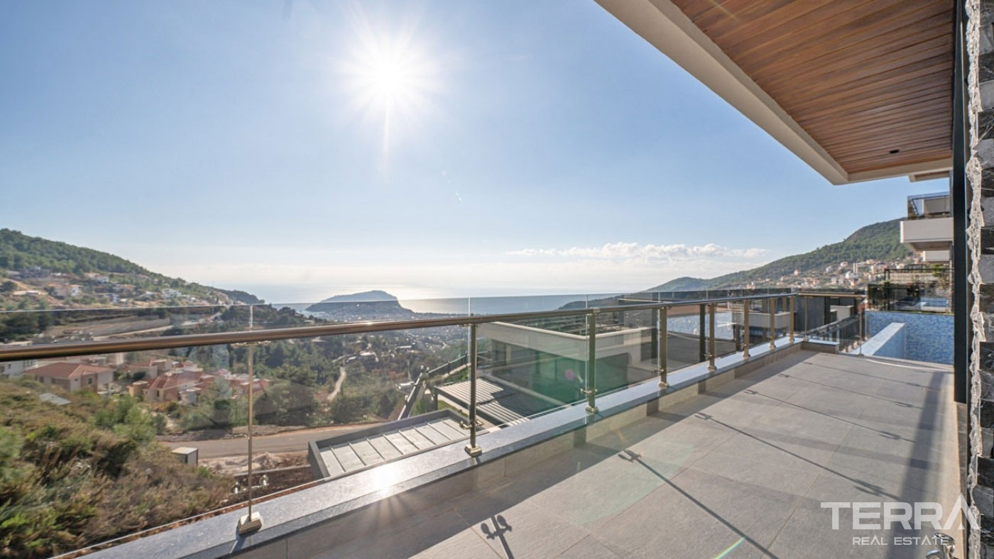 Ultra Modern Luxury Villas with a Panoramic Sea View in Alanya Tepe - 100477