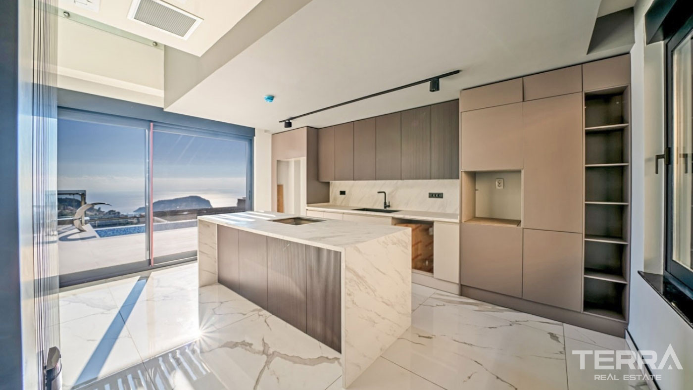 Ultra Modern Luxury Villas with a Panoramic Sea View in Alanya Tepe - 100487