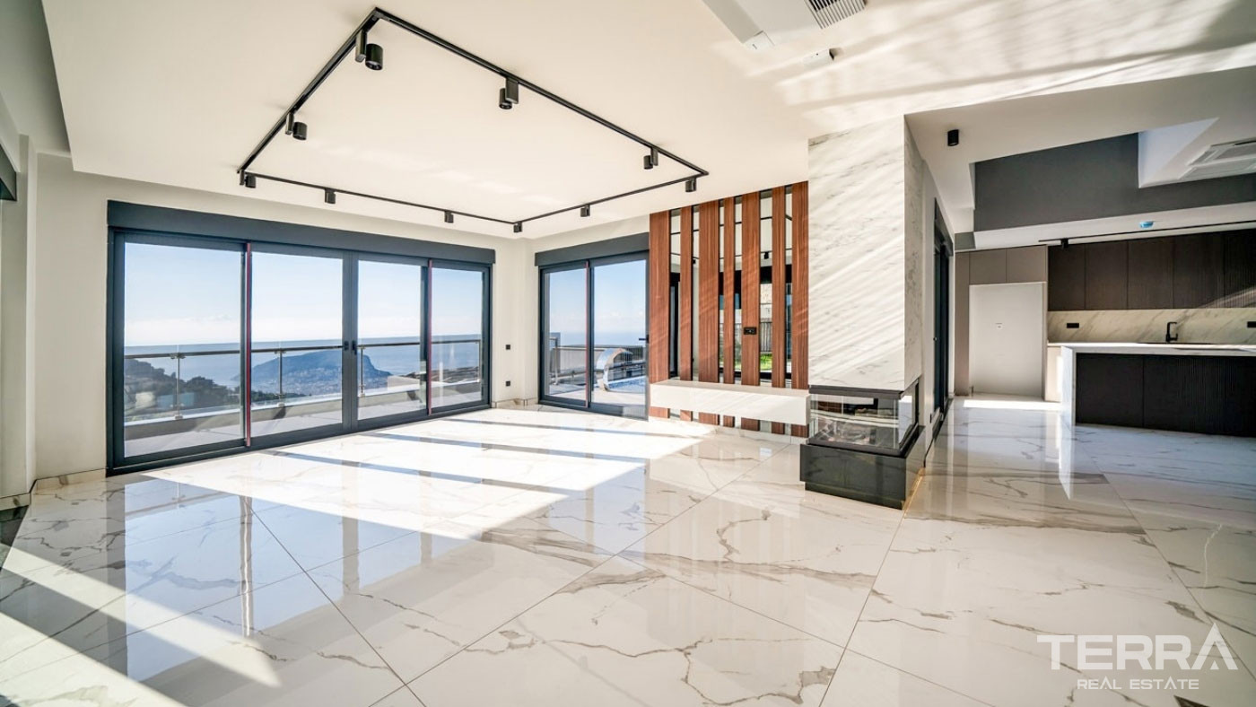 Ultra Modern Luxury Villas with a Panoramic Sea View in Alanya Tepe - 100502