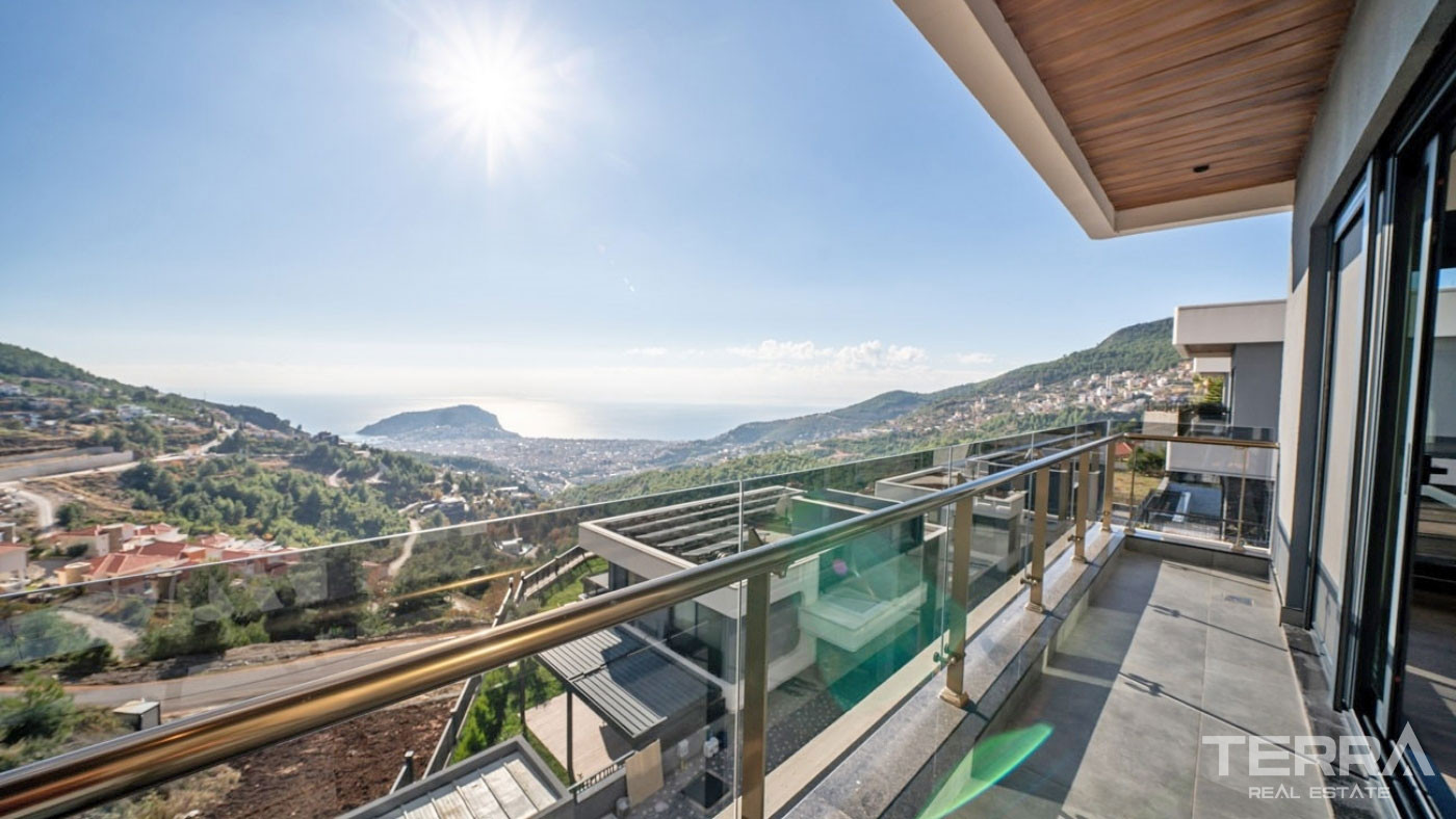 Ultra Modern Luxury Villas with a Panoramic Sea View in Alanya Tepe - 100506