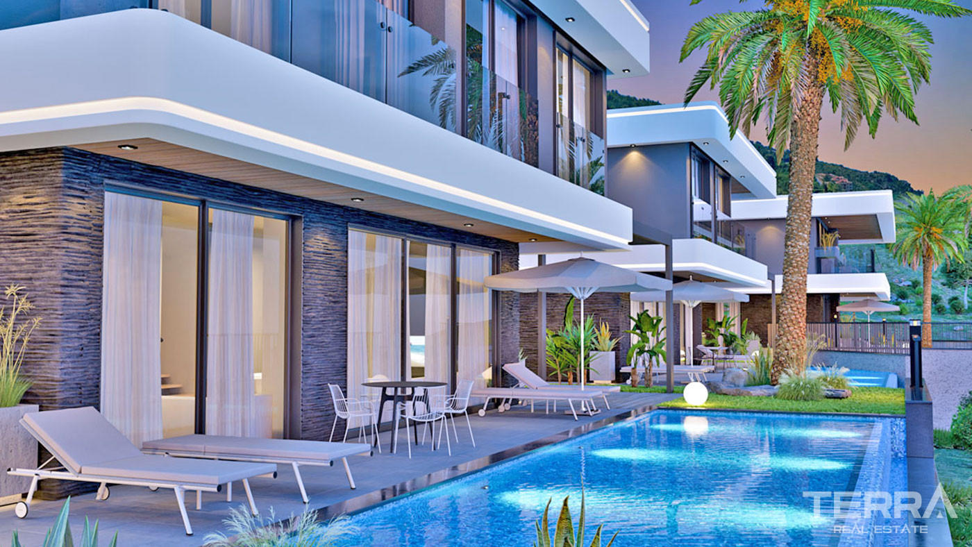 Ultra Modern Luxury Villas with a Panoramic Sea View in Alanya Tepe - 62461