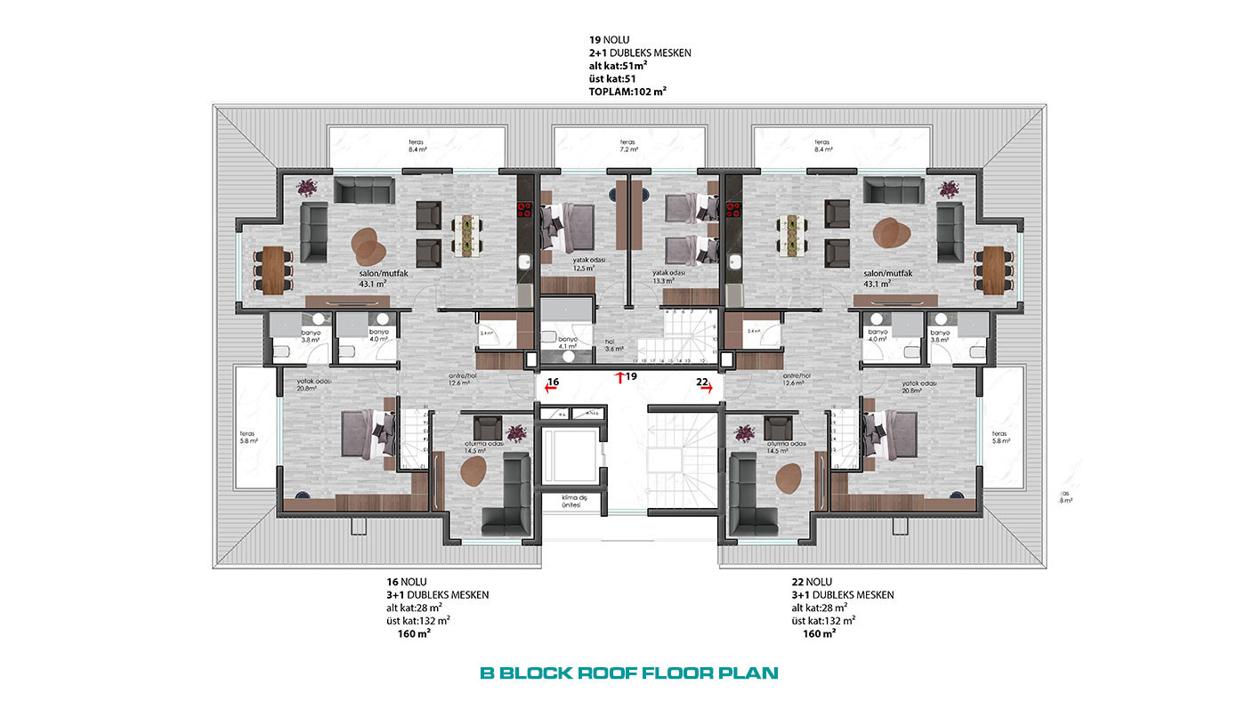 Modernly Designed Apartments in Alanya Oba at Affordable Prices - 63504