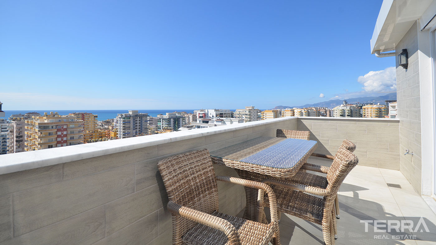 Key Ready Penthouse in Alanya, Mahmutlar with Sea and Castle View - 63837