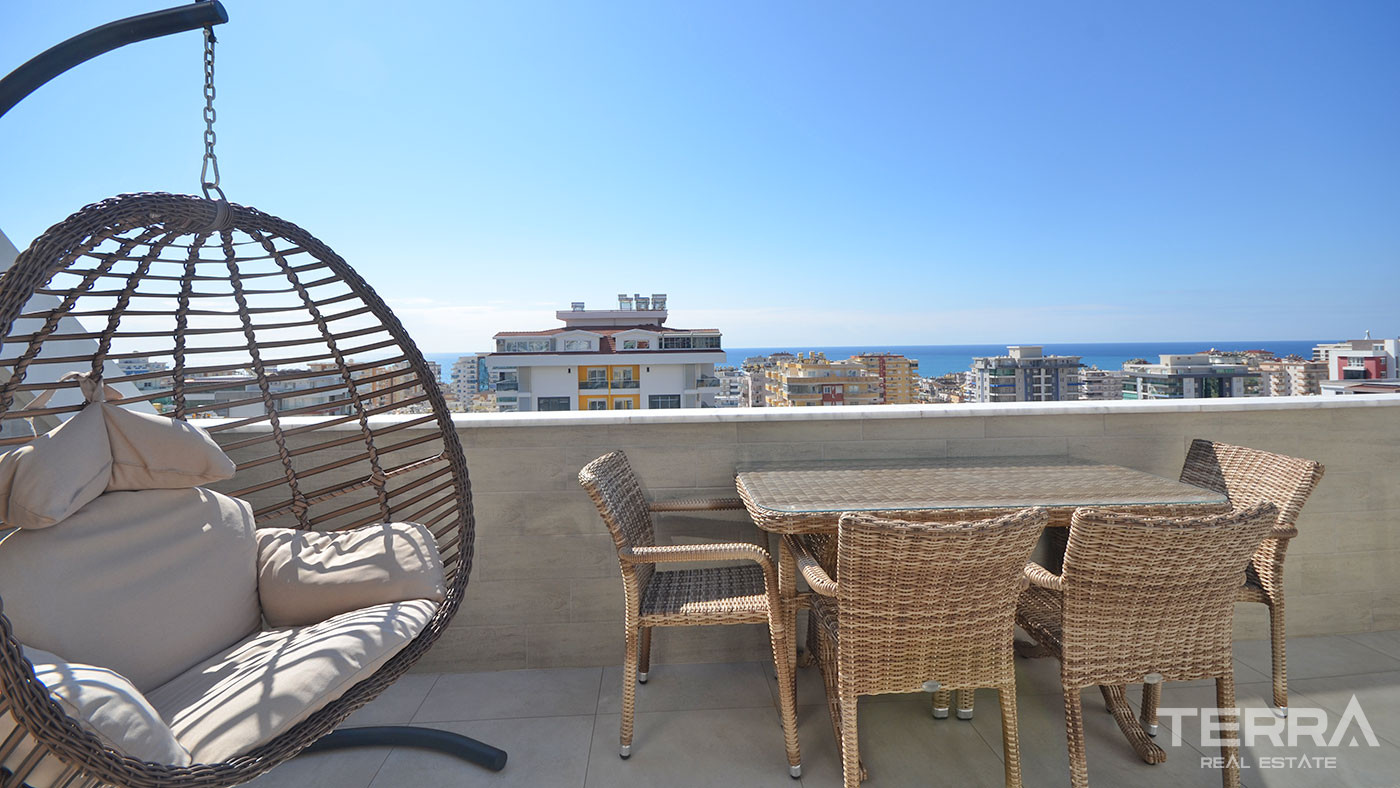 Key Ready Penthouse in Alanya, Mahmutlar with Sea and Castle View - 63838