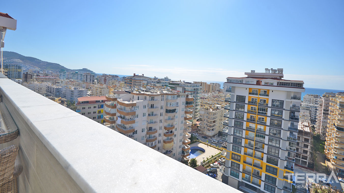 Key Ready Penthouse in Alanya, Mahmutlar with Sea and Castle View - 63840