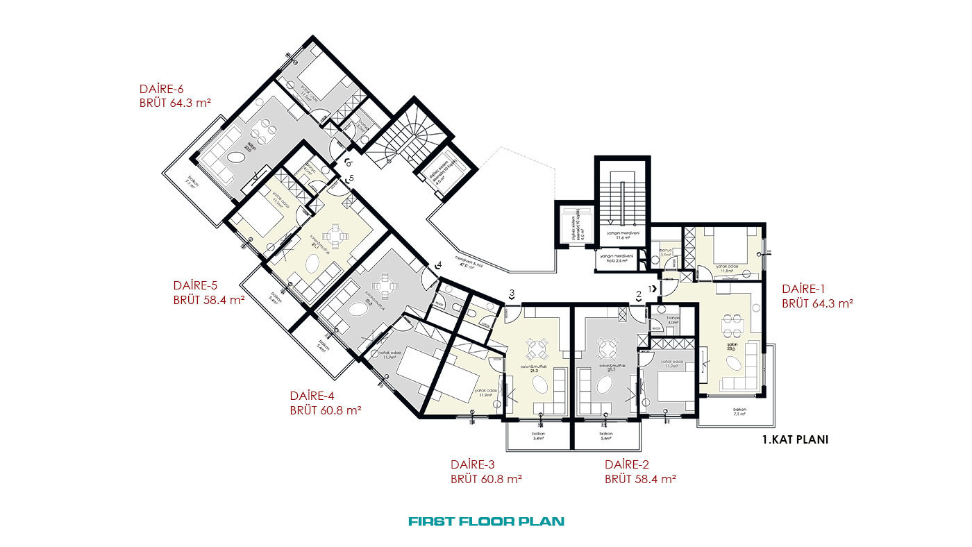 Modernly Designed Sea View Apartments in Kargıcak, Alanya - 64304