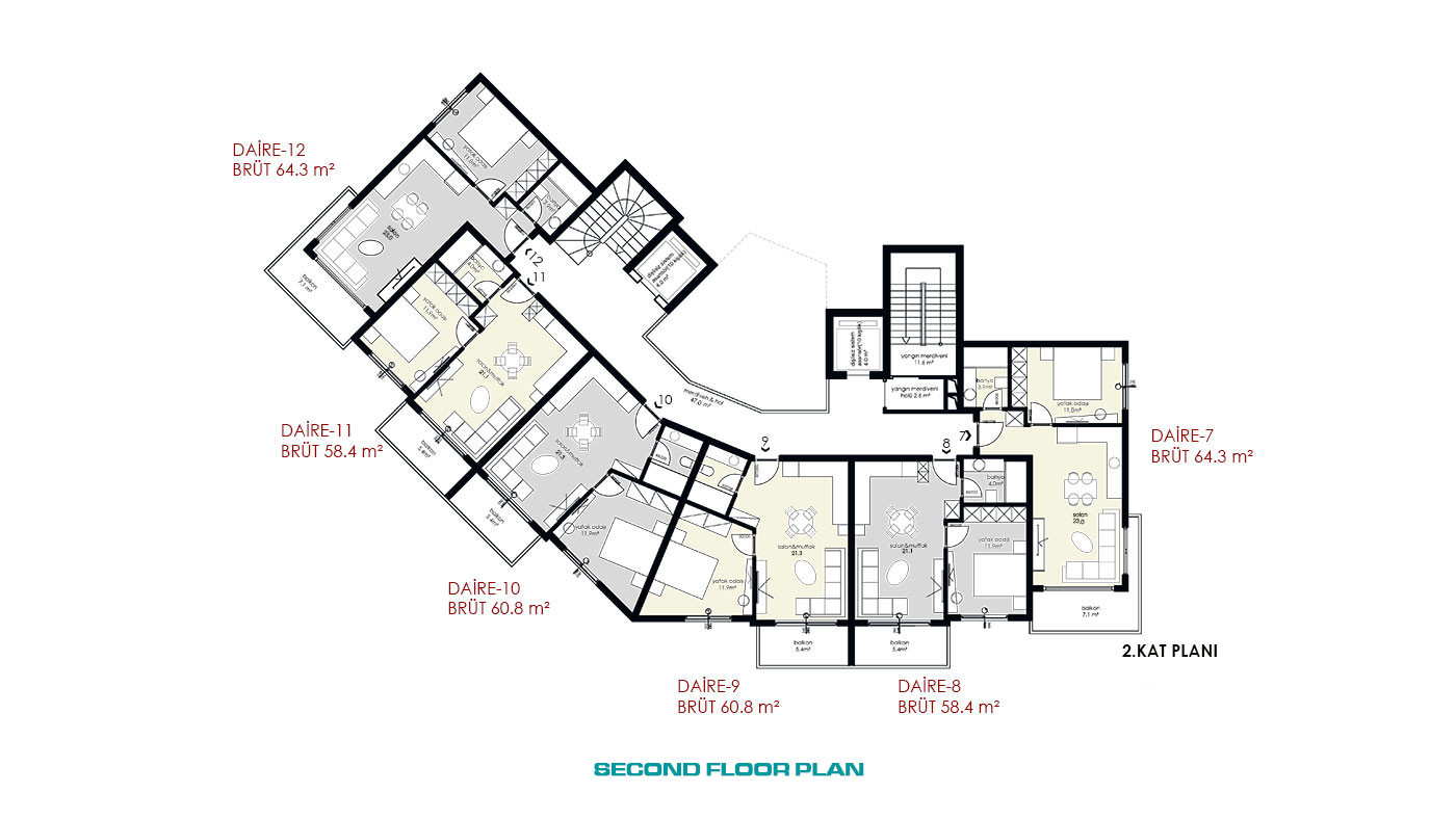 Modernly Designed Sea View Apartments in Kargıcak, Alanya - 64305