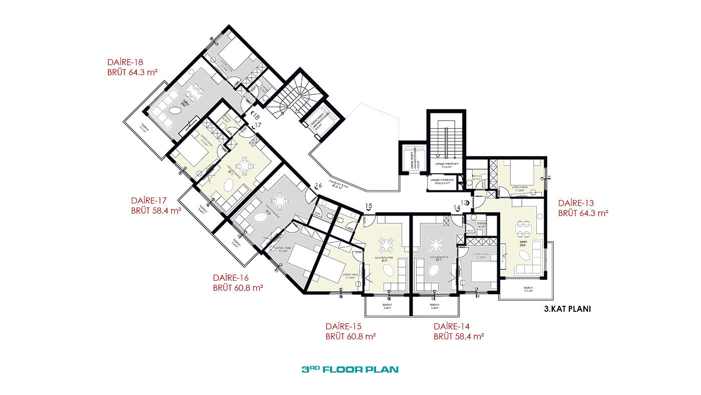 Modernly Designed Sea View Apartments in Kargıcak, Alanya - 64306