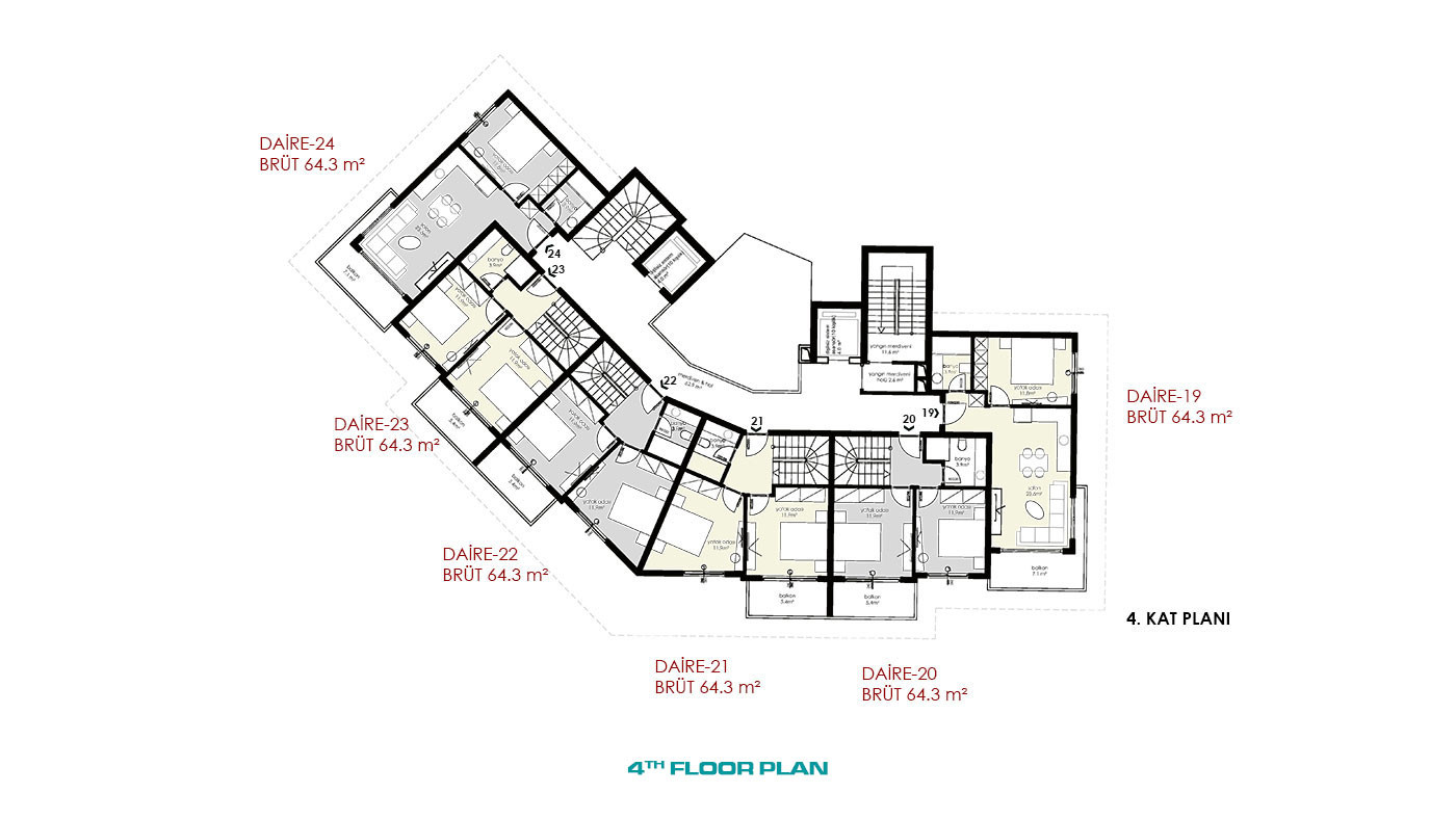 Modernly Designed Sea View Apartments in Kargıcak, Alanya - 64307