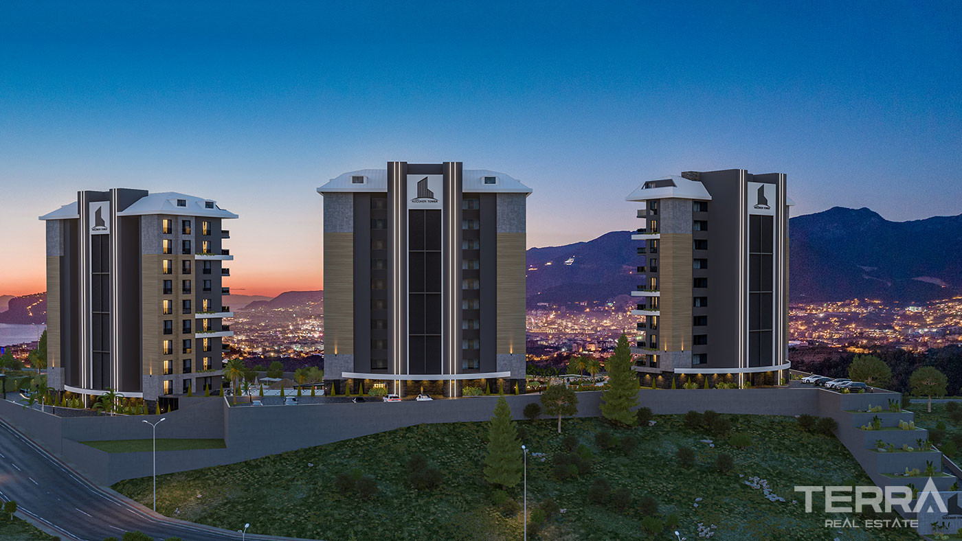 Panoramic Sea View Apartments in Kestel, Alanya with Rooftop Pool - 75492