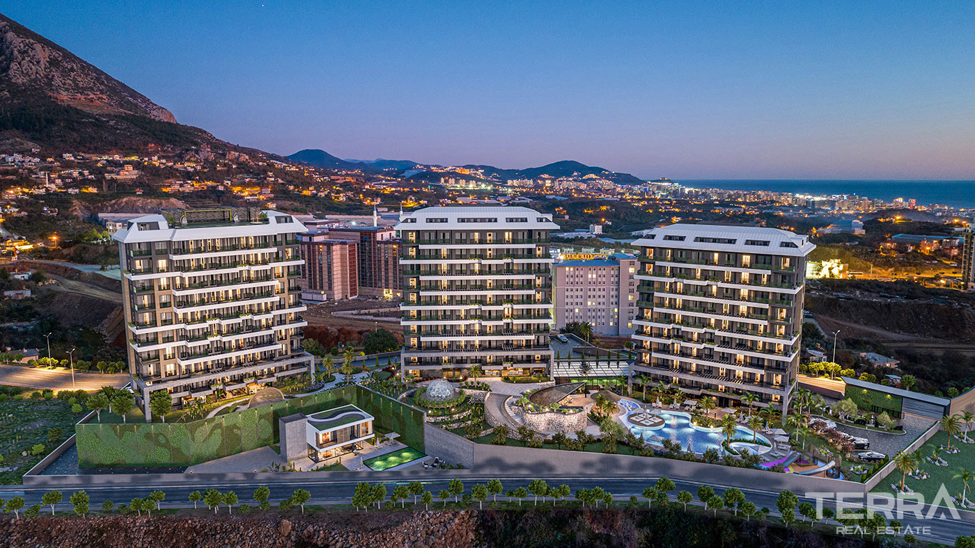 Panoramic Sea View Apartments in Kestel, Alanya with Rooftop Pool - 75493