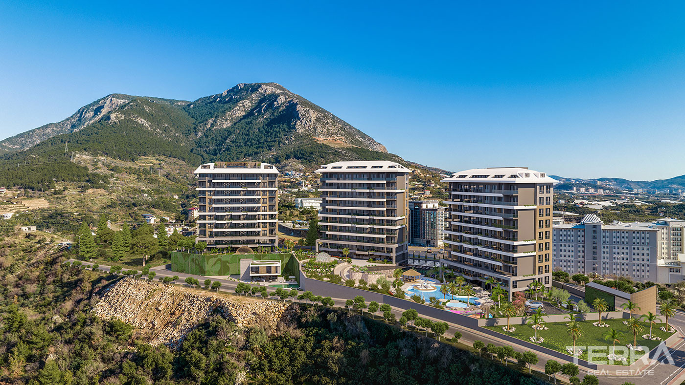 Panoramic Sea View Apartments in Kestel, Alanya with Rooftop Pool - 75494