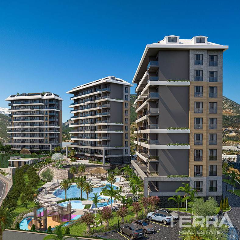 Panoramic Sea View Apartments in Kestel, Alanya with Rooftop Pool - 75496
