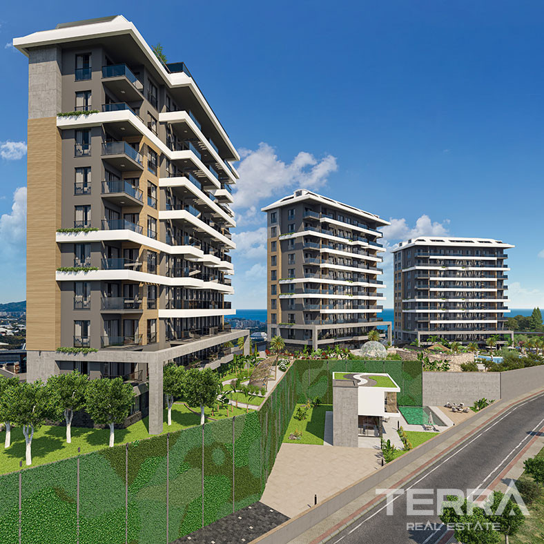 Panoramic Sea View Apartments in Kestel, Alanya with Rooftop Pool - 75498