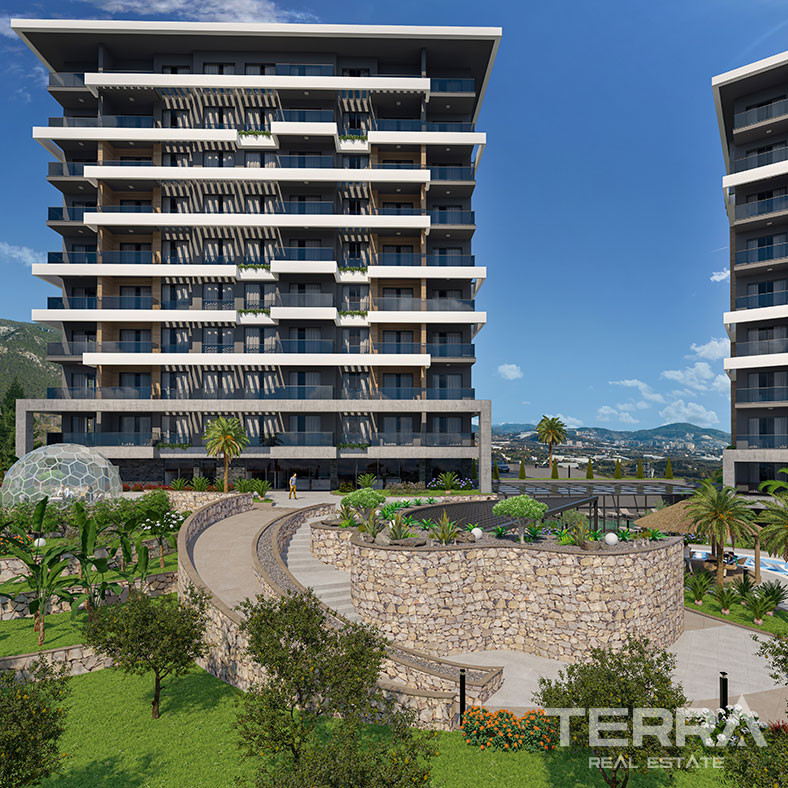 Panoramic Sea View Apartments in Kestel, Alanya with Rooftop Pool - 75499