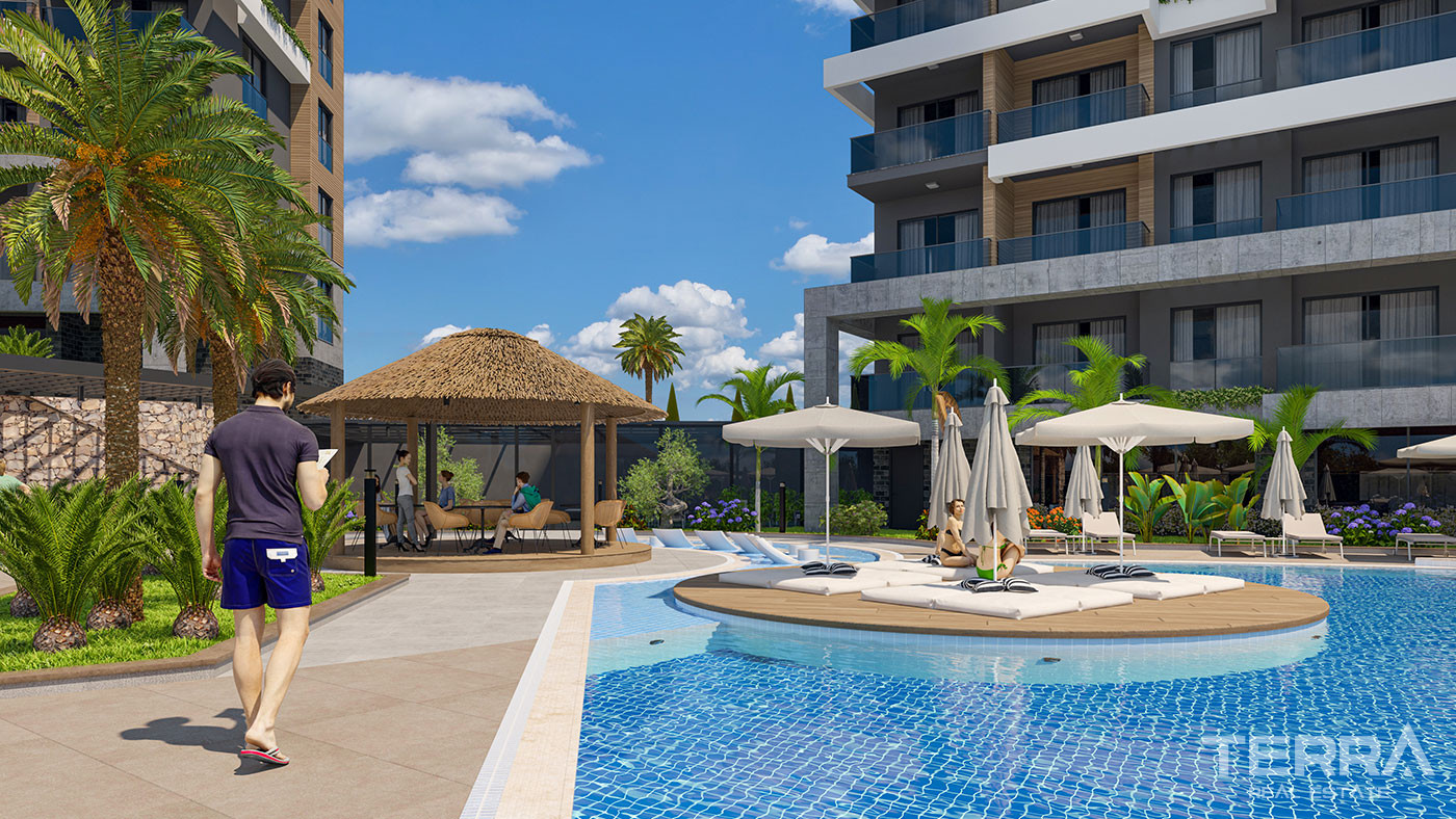 Panoramic Sea View Apartments in Kestel, Alanya with Rooftop Pool - 75503