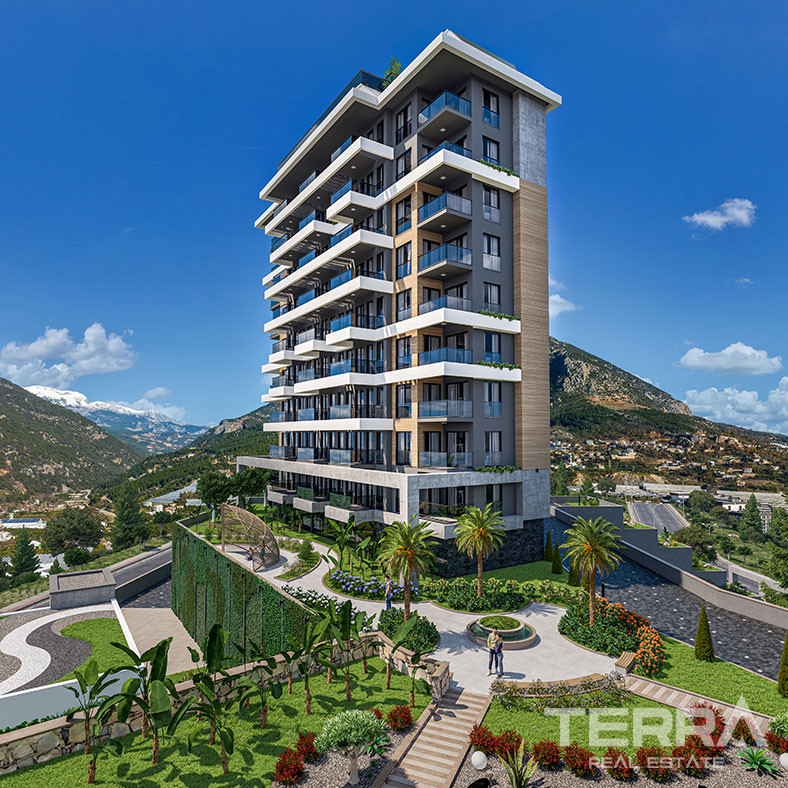 Panoramic Sea View Apartments in Kestel, Alanya with Rooftop Pool - 75504