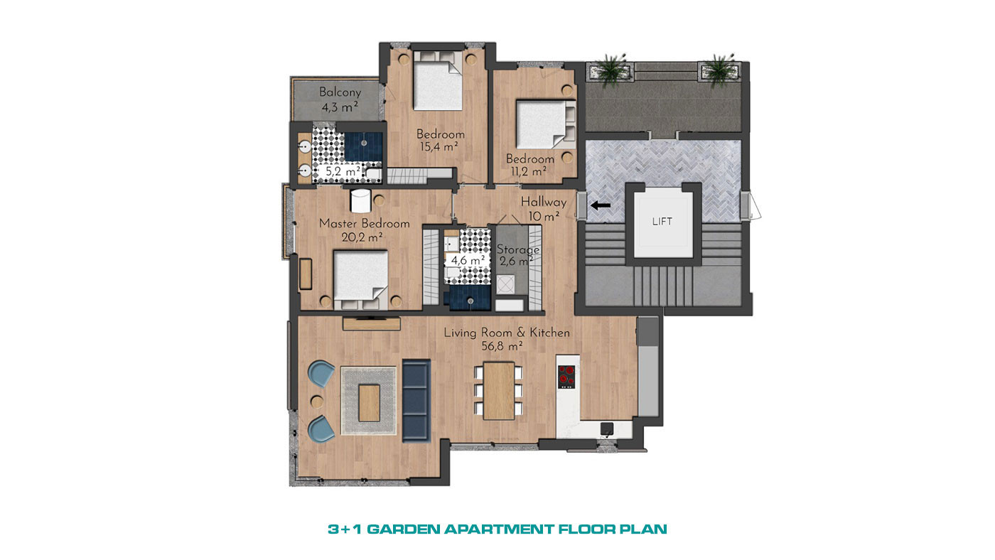 Modernly Designed Apartments in Side with Large Outdoor Pool - 65362