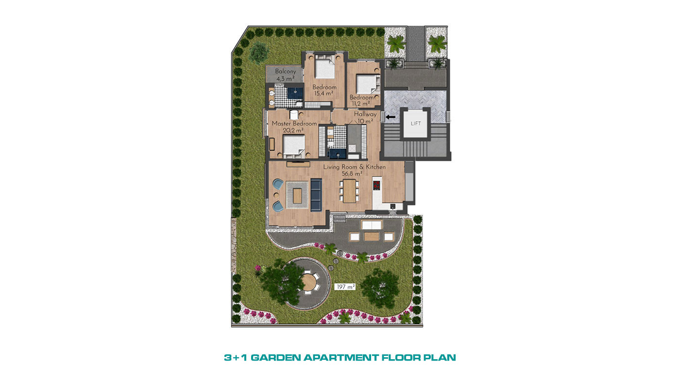 Modernly Designed Apartments in Side with Large Outdoor Pool - 65363