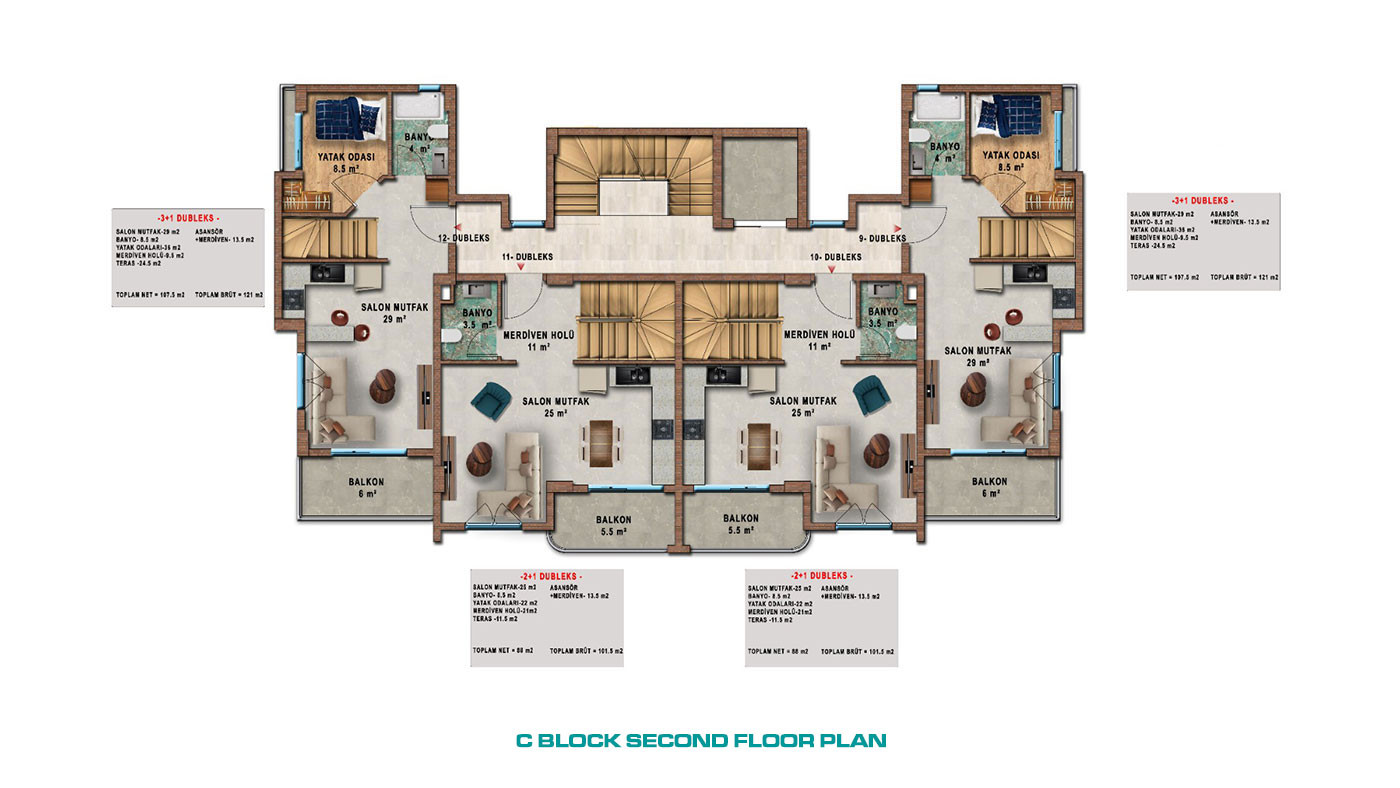 Elegantly Designed Flats in Türkler, Alanya with Panoramic Sea View - 65470