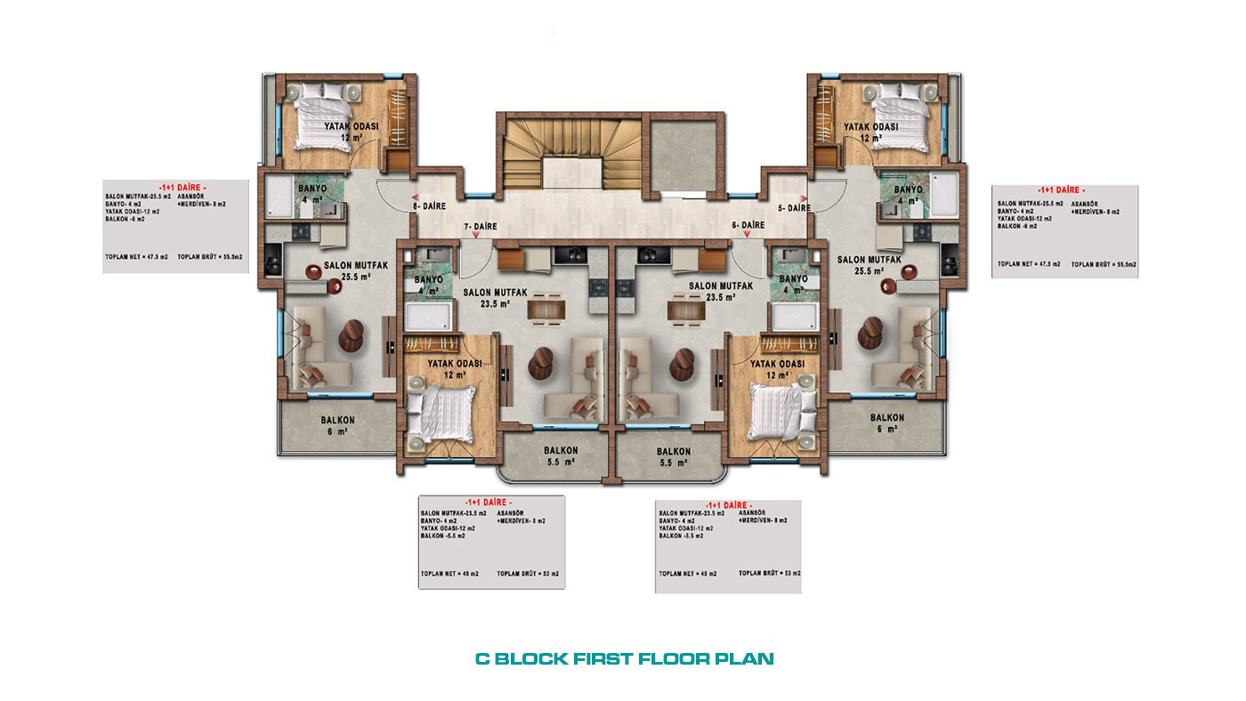 Elegantly Designed Flats in Türkler, Alanya with Panoramic Sea View - 65473
