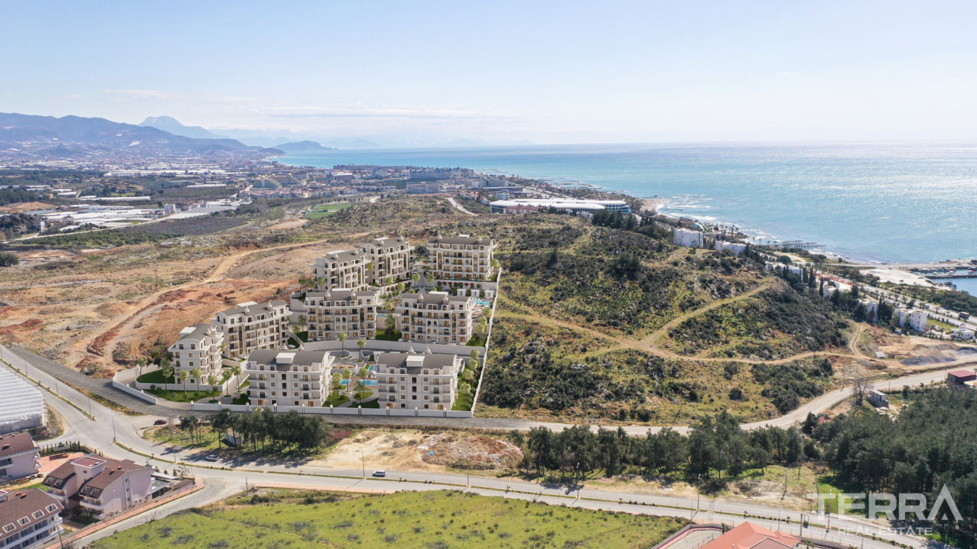 Elegantly Designed Flats in Türkler, Alanya with Panoramic Sea View - 94747