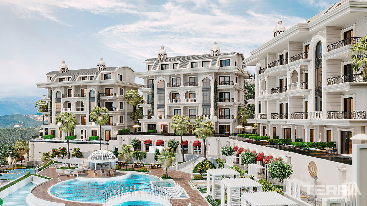 Elegantly Designed Flats in Türkler, Alanya with Panoramic Sea View - 94751