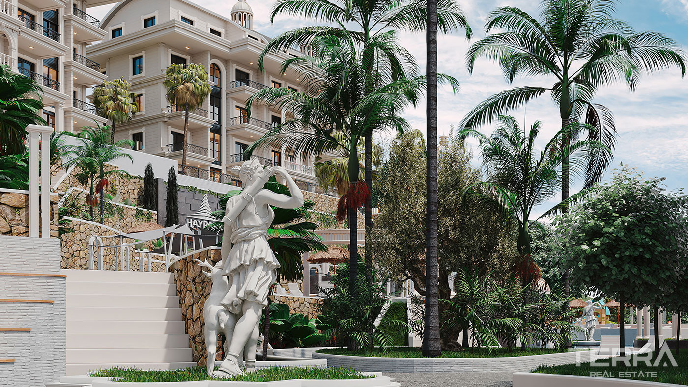 Elegantly Designed Flats in Türkler, Alanya with Panoramic Sea View - 94767