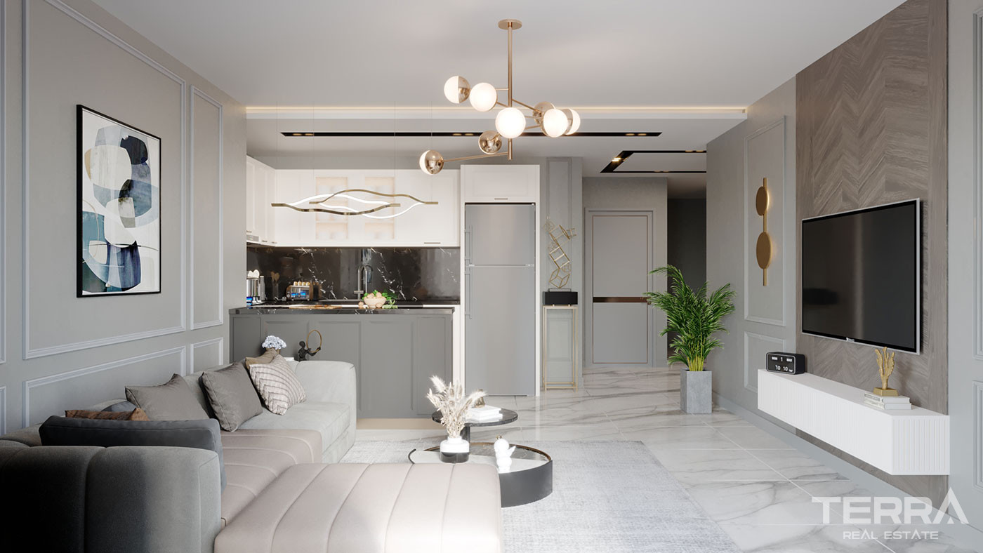 Elegantly Designed Flats in Türkler, Alanya with Panoramic Sea View - 94785