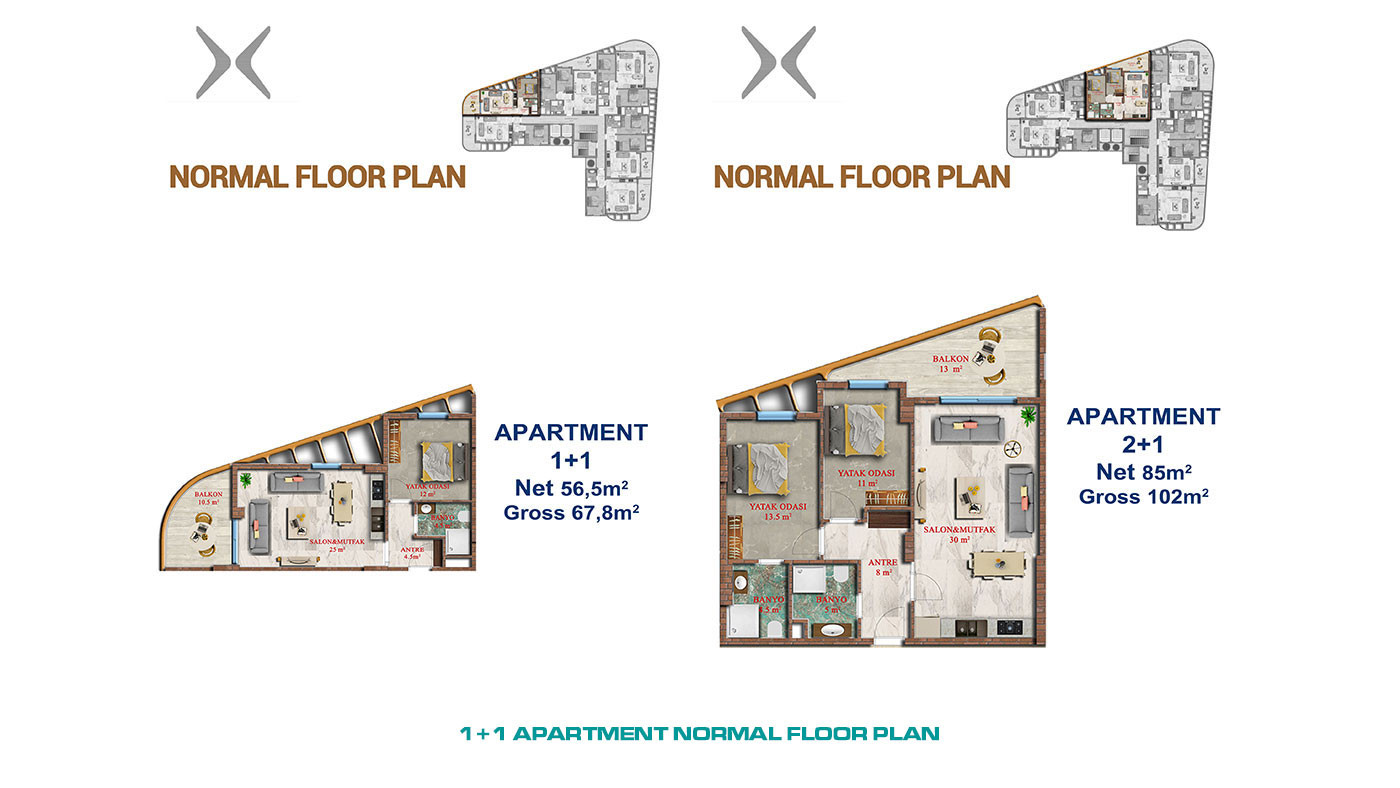 Investment Apartments in Mahmutlar Alanya Close to the Beach - 65733