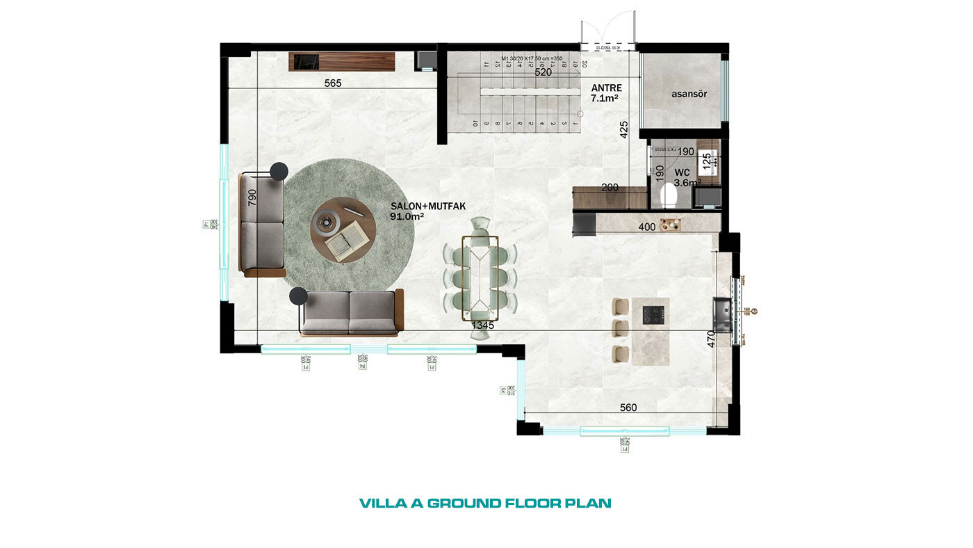 Modern Furnished Villas in Tepe, Alanya with Sea and Castle Views - 65776