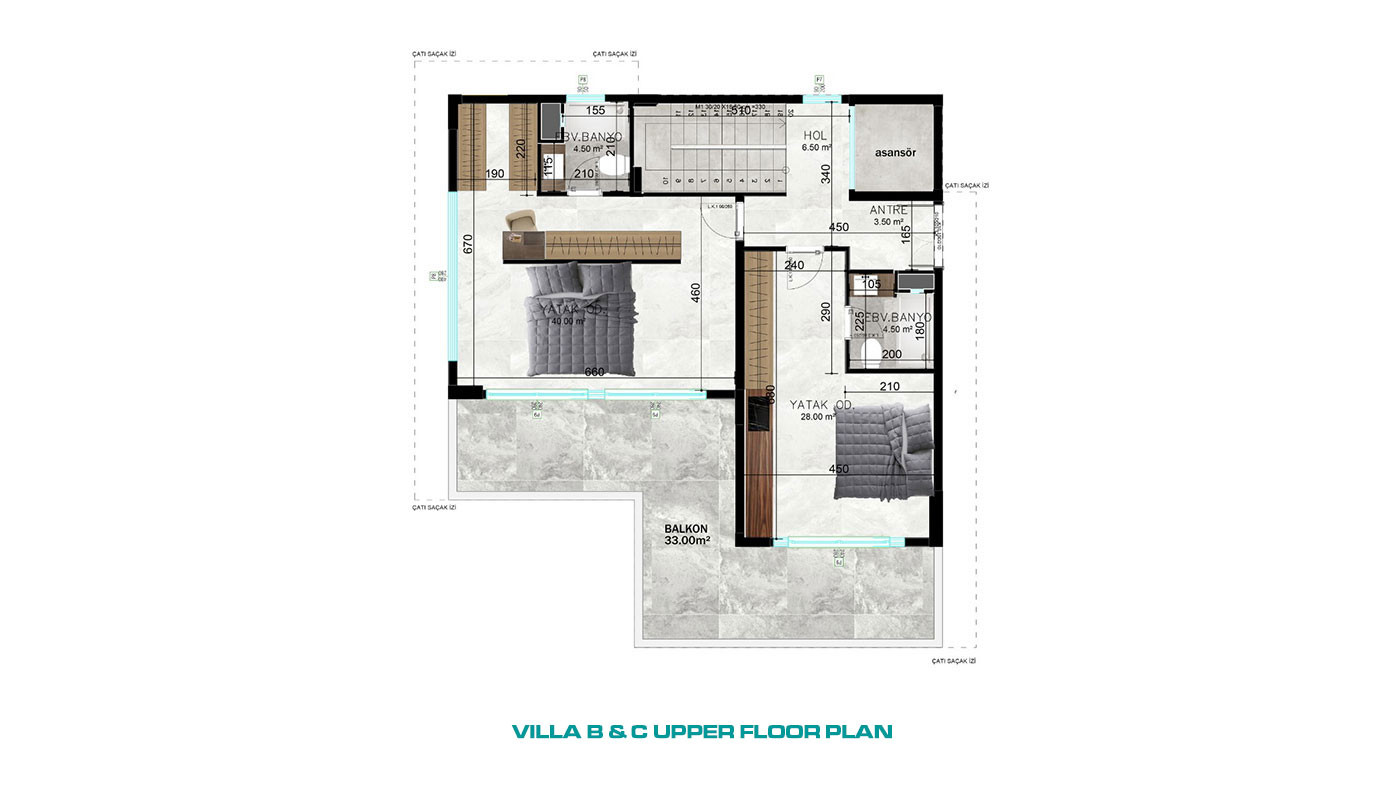 Modern Furnished Villas in Tepe, Alanya with Sea and Castle Views - 65777