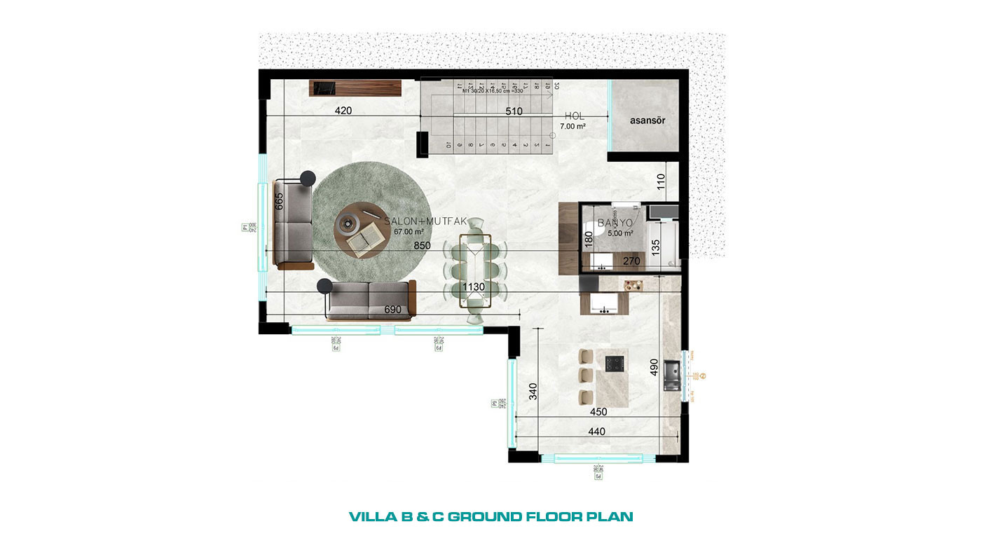 Modern Furnished Villas in Tepe, Alanya with Sea and Castle Views - 65779