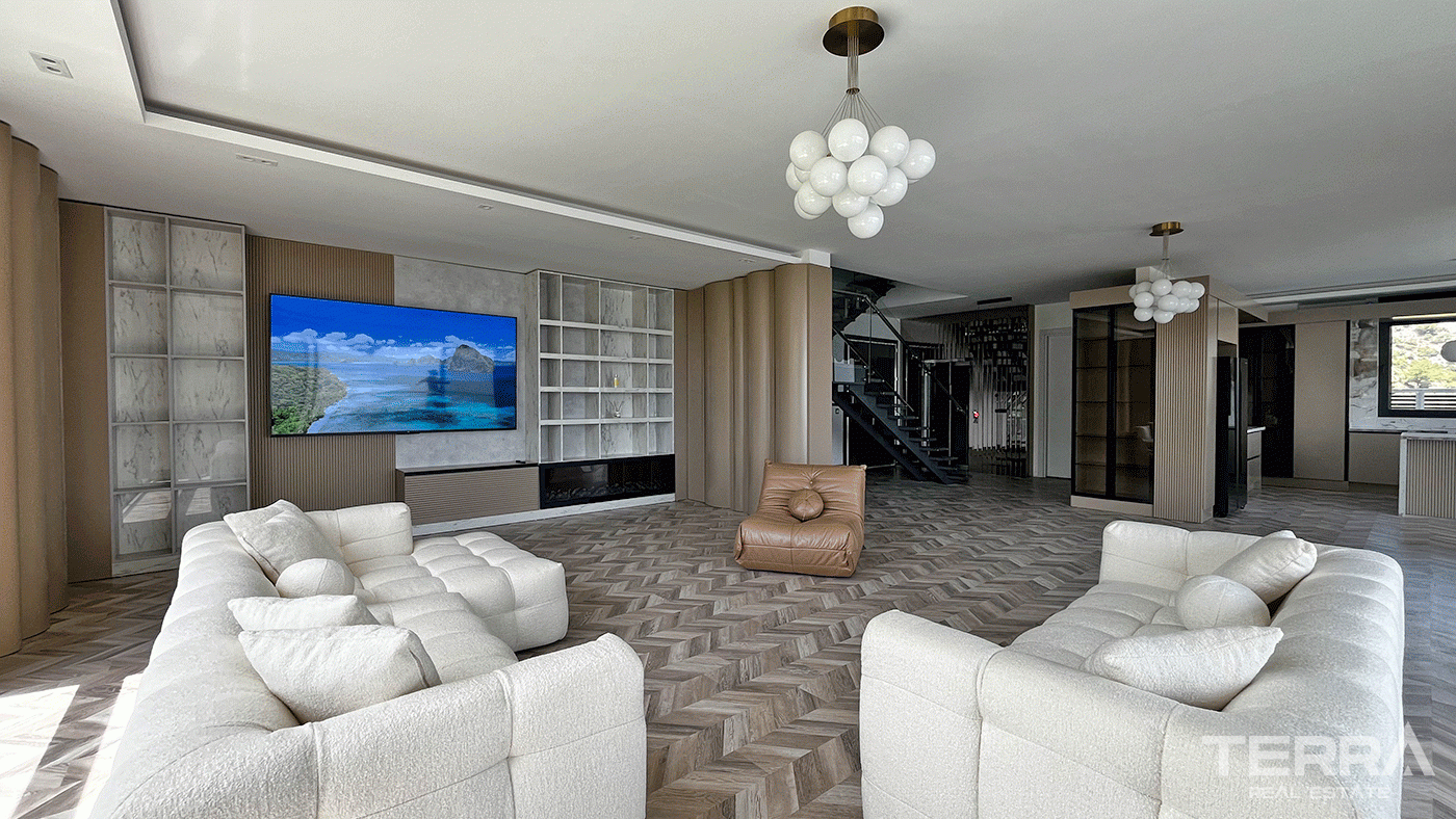 Modern Furnished Villas in Tepe, Alanya with Sea and Castle Views - 97428