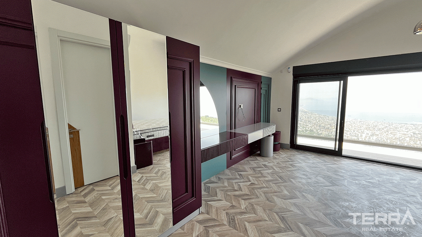 Modern Furnished Villas in Tepe, Alanya with Sea and Castle Views - 97439