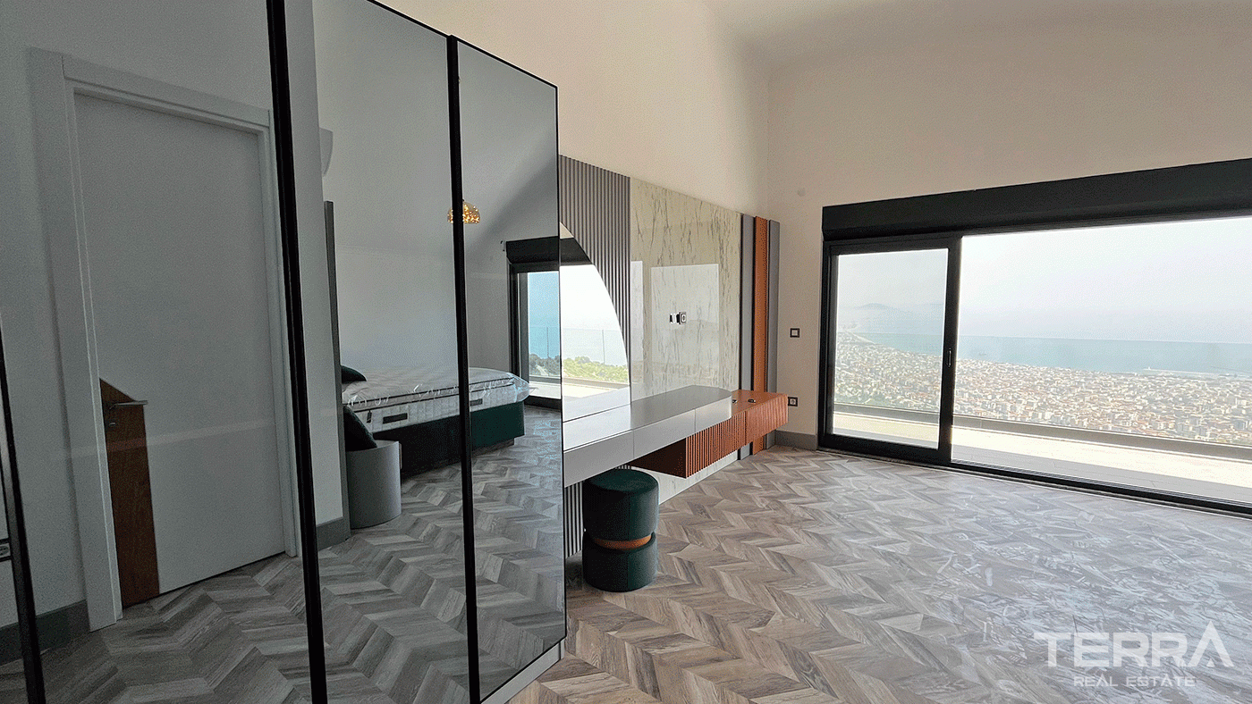 Modern Furnished Villas in Tepe, Alanya with Sea and Castle Views - 97442
