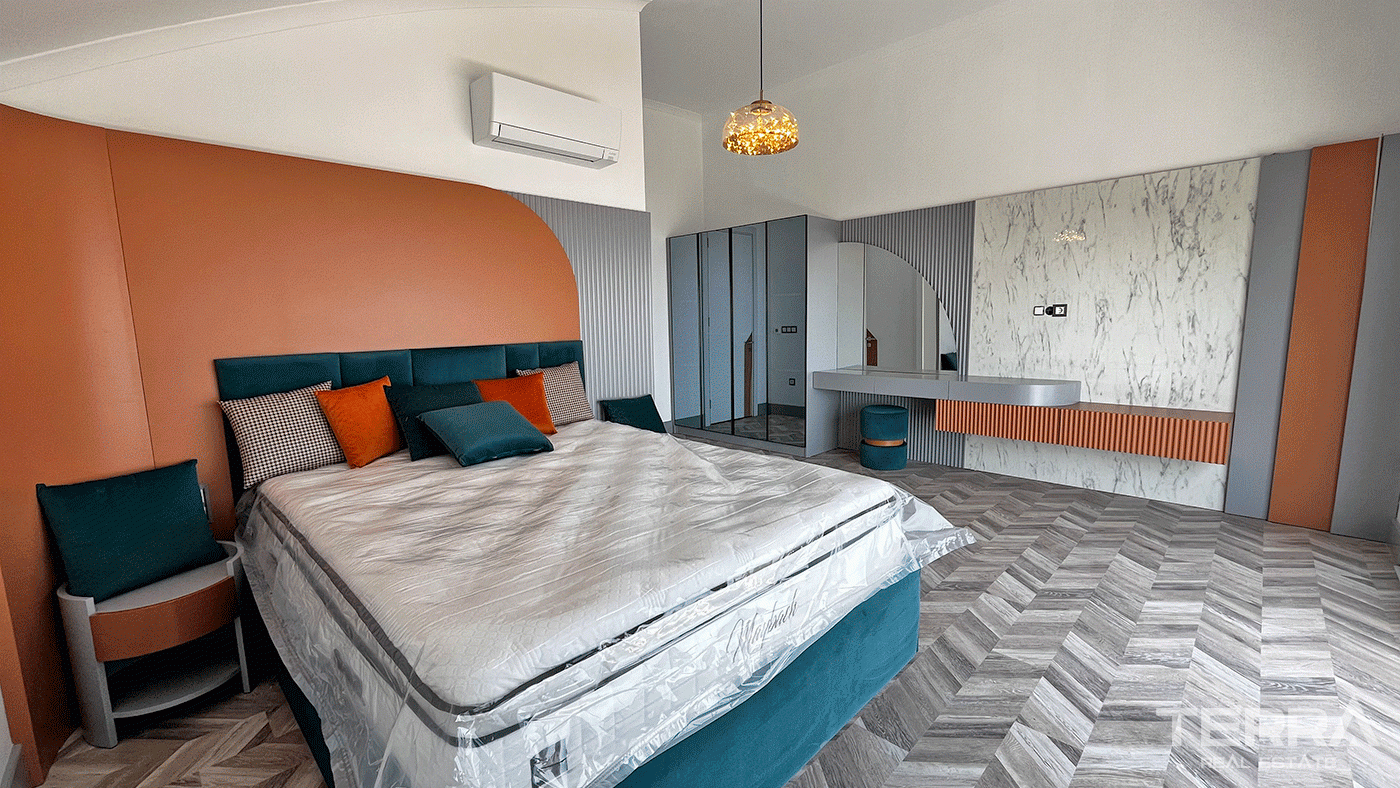 Modern Furnished Villas in Tepe, Alanya with Sea and Castle Views - 97444