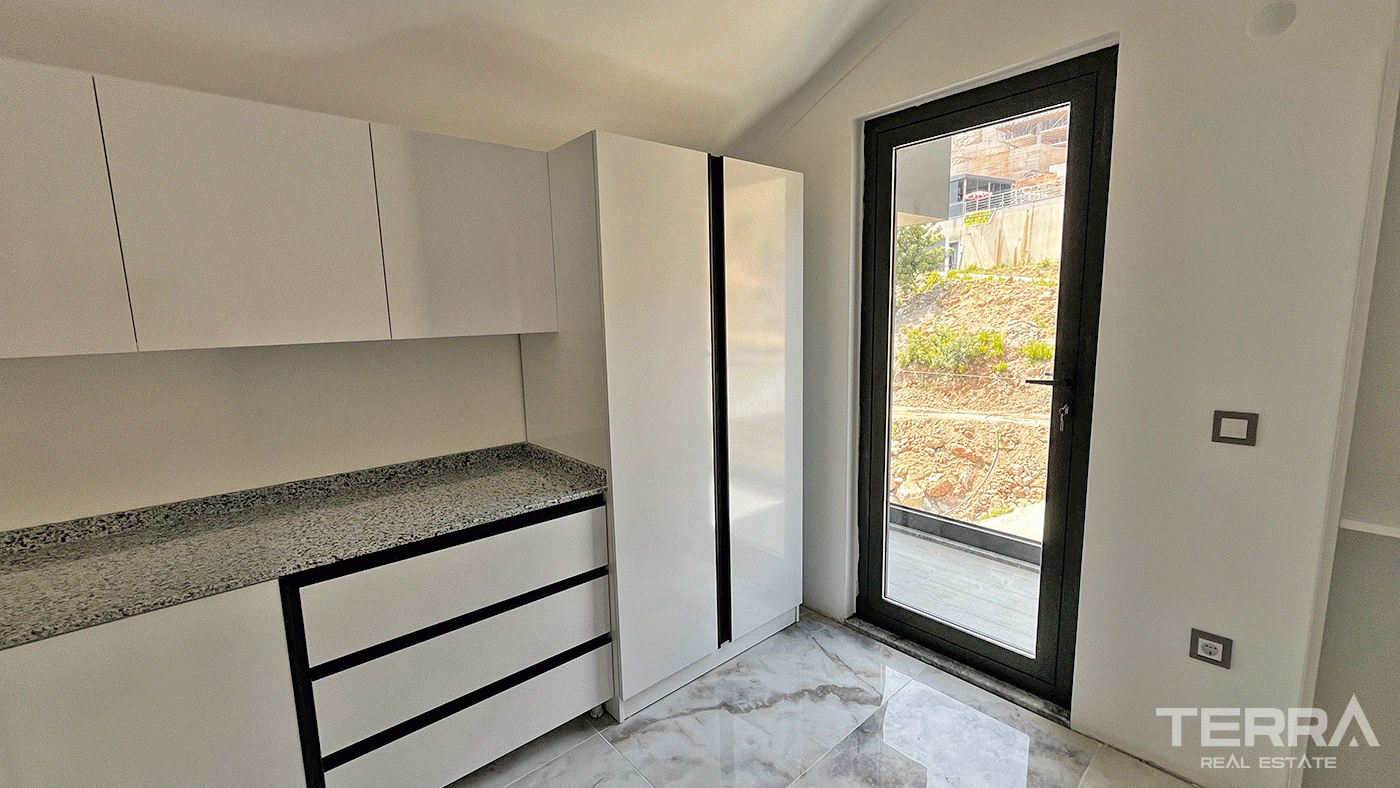 Modern Furnished Villas in Tepe, Alanya with Sea and Castle Views - 97449