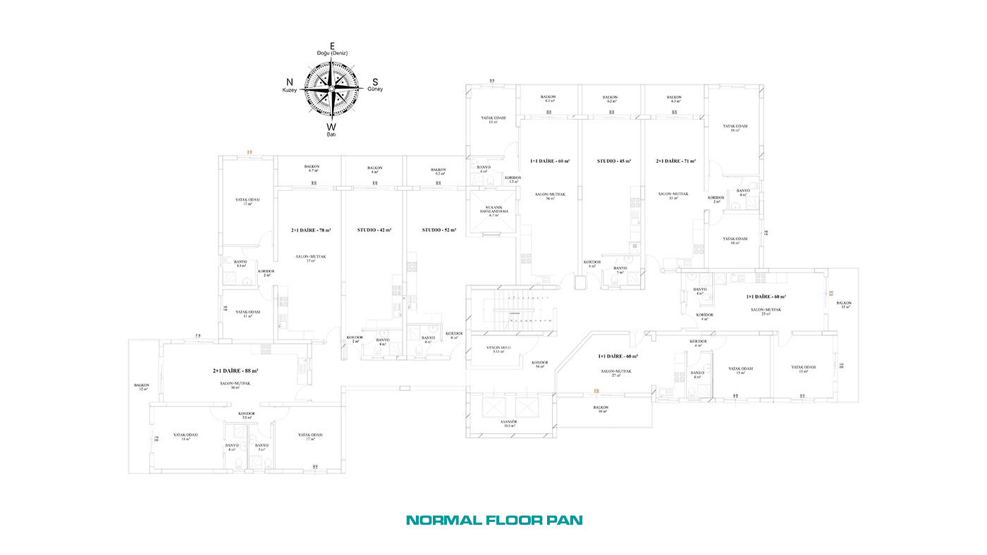 Modernly Designed Apartments in North Cyprus, Famagusta - 67934