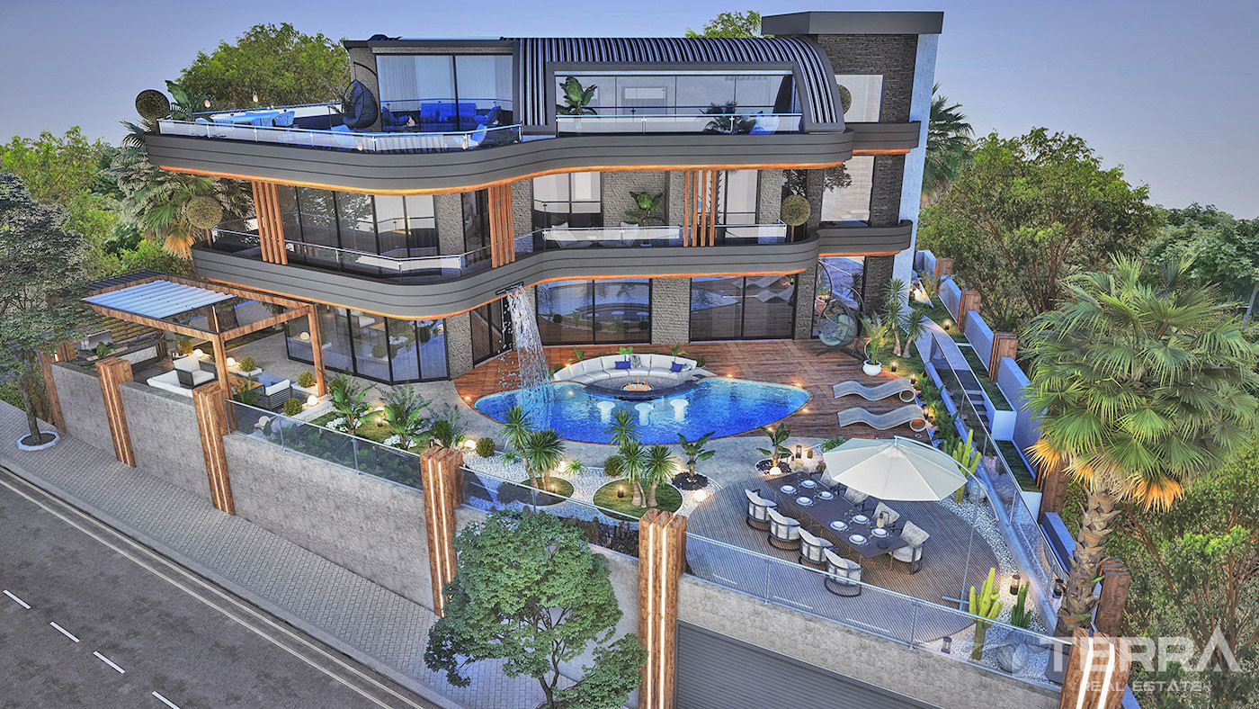 Contemporary Private Villa in Kargıcak, Alanya with Sea View - 68068