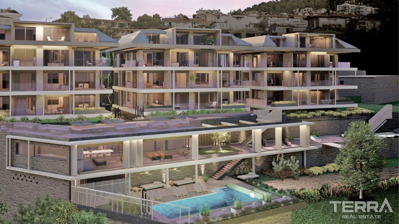 Elegant Flats in the Hearth of Alanya with Panoramic Sea View - 68193