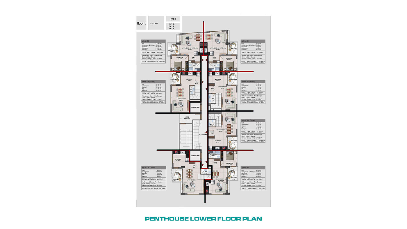 Appartements de Luxe à Vendre à Alanya, à Proximité des Commerces - 68437