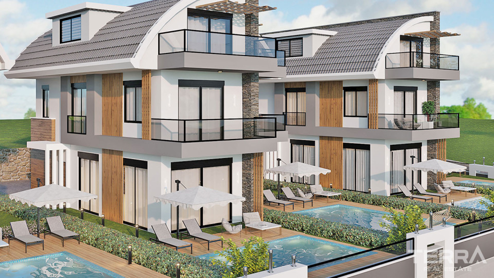 Semi-Detached Alanya Villas with Private Pool in Avsallar