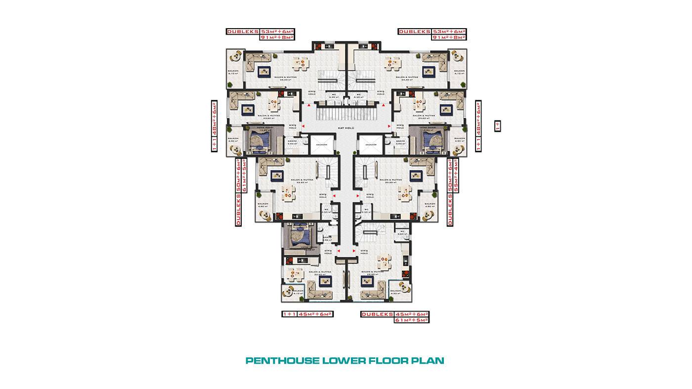 Sea View Alanya Apartments Suitable for Citizenship in Kargıcak - 68827